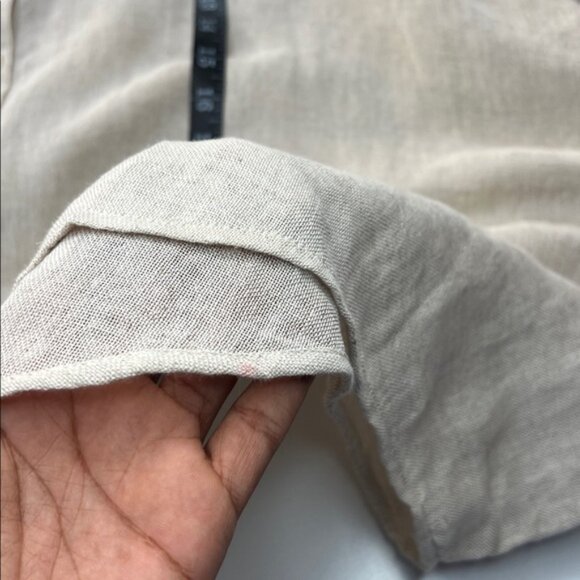 Posse linen shirt Beige Button-Down minimal oversized sophisticated one size - Picture 16 of 16